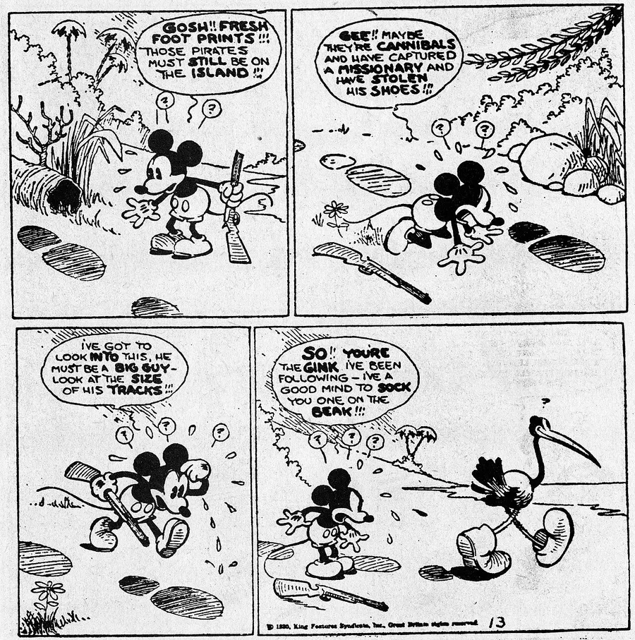 Mickey Mouse, whose body and ears are built from simple circles
