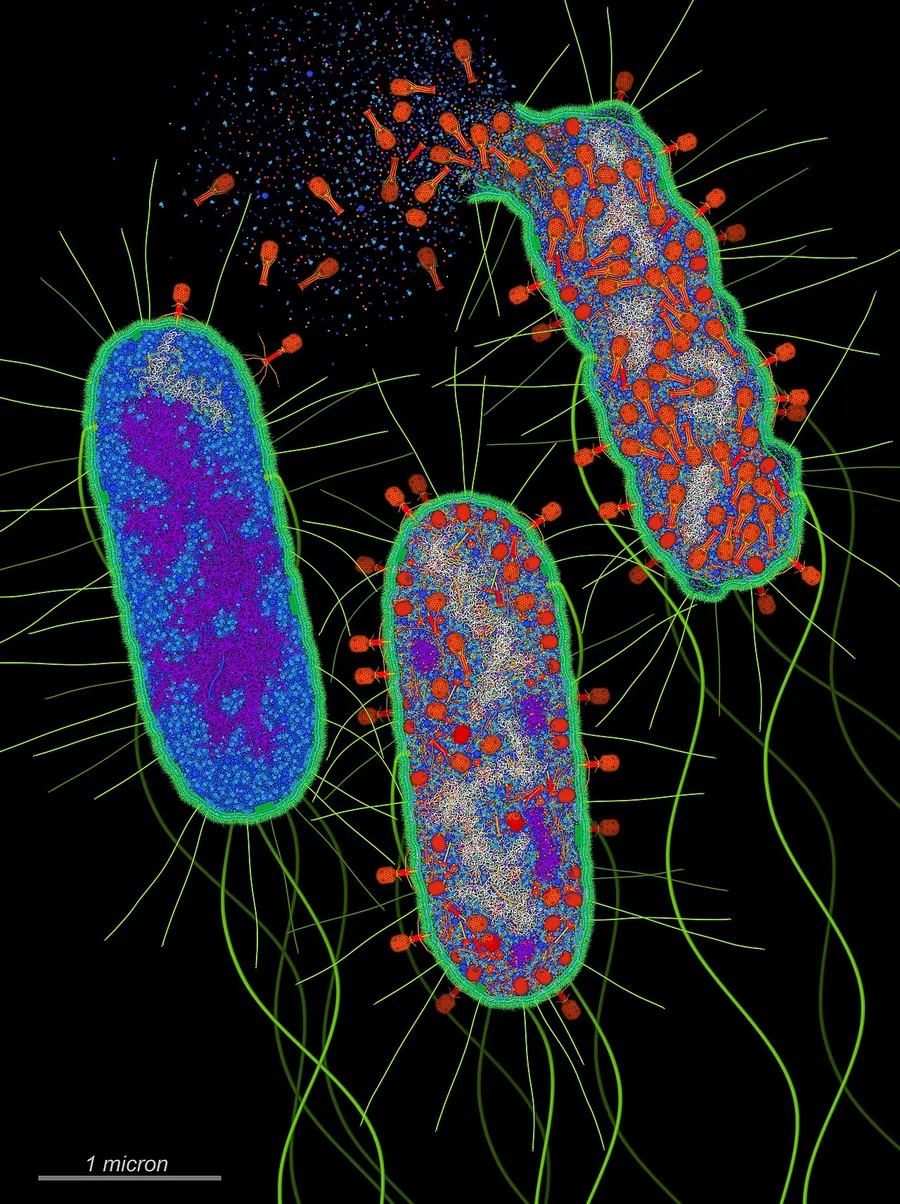 A friendly illustration comparing bacteria and viruses