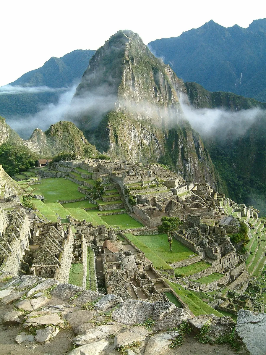 The long Andes mountain range stretching across South America