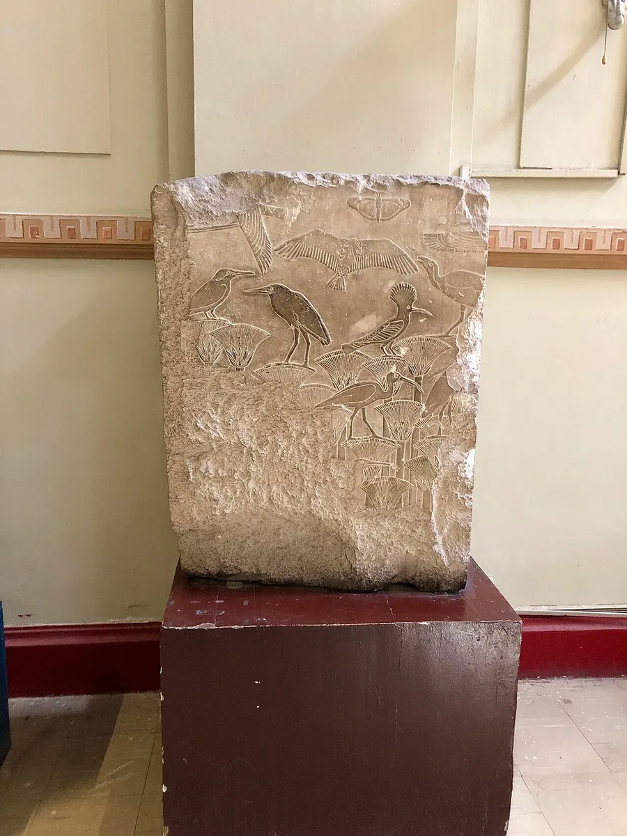 Huge hand-cut stone blocks forming an ancient Egyptian pyramid