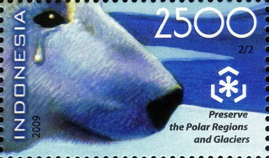 A polar bear with thick white fur built for the freezing Arctic