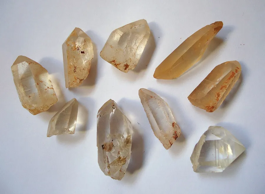 A rough, glassy quartz crystal, a common rock-forming mineral
